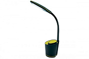 Светильник настольный Camelion KD-813  C44 черн.& жёлт. LED(5 Вт, сенс.,3 ур.ярк, органайзер,USB-2А)