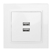 Розетка СП EKF Минск USB  2-местная 2,1А  белая