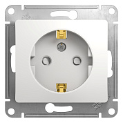 Розетка СП SchE GLOSSA (механизм) 1-мест., с/з, 16А, 220В, защ. шторки, IP20 бел.  Р
