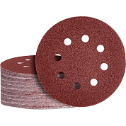 Круги шлифовальные на основе Velcro Кратон Ø225мм P180, 10 отверстий, набор 5шт