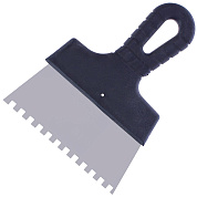 Шпатель фасад.зубч. 150 мм 6х6мм стальн.с пласт.ручкой 35211