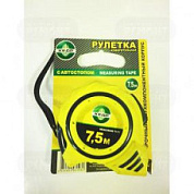 Рулетка изм.с автостоп.,двухкомп.корп. 7,5м "Кедр" (6/48)018-0725  (40084)