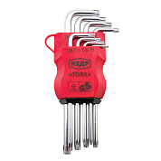 Ключ шестигранный набор torx 8 штТ9-Т40, хромов. сталь, никелир. покрытие "КЕДР" (6/36)	037-2322(Р