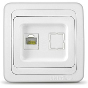 Розетка СП UNIVersal компьютерная Валери, 1-мест.,1А, RJ45, белая (10шт.) (уп.10 шт)				
