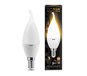 Лампа Gauss LED Candle tailed свеча на ветру 9.5W E14 3000K 1/10/50 (Р)