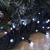 Гирлянда "Нить" уличная, УМС, 10 м, 3W LED-100-220V, нить тёмная, свечение белое