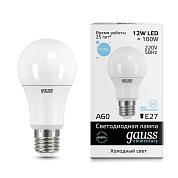 Лампа Gauss LED Elementary A60 12W E27 6500K 1/10/50