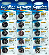 Батарейка Camelion CR2025  BL-5 литиевая  3V (таблетка, блистер 5/50 шт.)(Р)