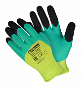 Перчатки «Садовые работы», колибри полиэстер, вспененное латексное покрытие, в и/у, 9(L)
