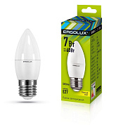 Лампа Ergolux LED-C35- 7W-E27-3000K Свеча 172-265В (Р)