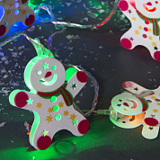 Гирлянда "Нить" 4 м с насадками "Печеньки", IP20, прозрачная нить, 20 LED, свечение мульти, 8 реж.