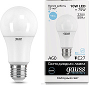 Лампа Gauss LED Elementary A60 10W E27 6500K (1/10/50)