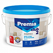 Краска PREMIA CLUB 2 для стен и потолков белая  база А, ведро 2,7л. (4 шт,6шт)