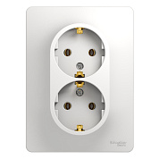 Розетка СП SchE GLOSSA 2-мест., с/з 16А 220В IP20  бел. Р