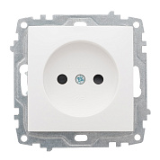Розетка СП EKF Милан (механизм) 1-мест., б/з 10А, 220В  белый без рамки (Р) 