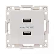 Розетка СП EKF Стокгольм USB (механизм) 2-мест., 2,1А, белый PROxima