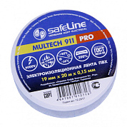 Изолента ПВХ, Белая, 0,15х19мм, 20м Safeline (10шт) ГОСТ 16214-86