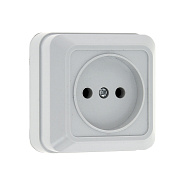 Розетка ОП EKF Рим керам.,1-мест., б/з 10А, 220В белая (10шт.) (Р)