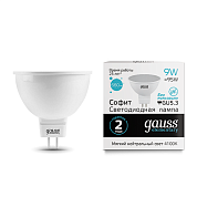 Лампа Gauss LED Elementary MR16 GU5.3 потол. 9W 4100K 1/10/100