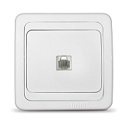 Розетка СП UNIVersal телефонная Валери, 1-мест., 1А, RJ12, белая (10шт.) 							