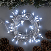 Гирлянда "Нить" 10 м с насадками "Игла", IP20, прозрачная нить, 100 LED, свечение белое, 8 режимов, 