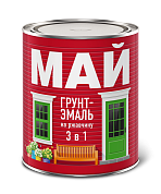 Грунт-эмаль МАЙ на ржавчину 3 в 1 коричневая, ведро 23 кг (Р)